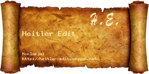 Heitler Edit névjegykártya